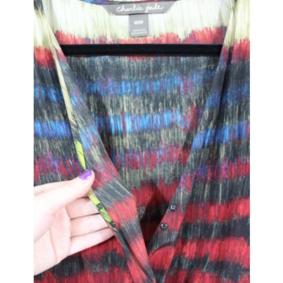 CHARLIE JADE Silk 3/4 Sleeve Short Belted Romper - Picture 6 of 7